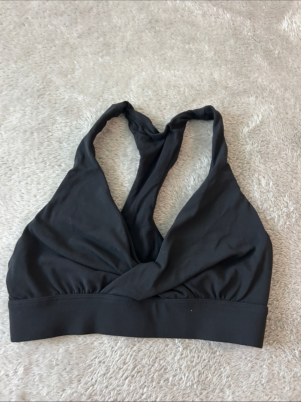 lululemon athletica Black Twist-Front keyhole sports bra